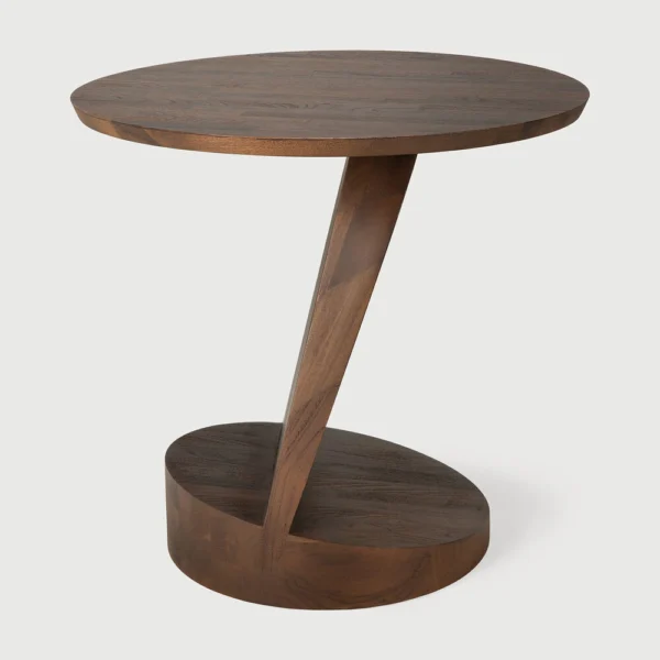Sculptural Solid Teak Wood Side Table furniture algarve shop decor
