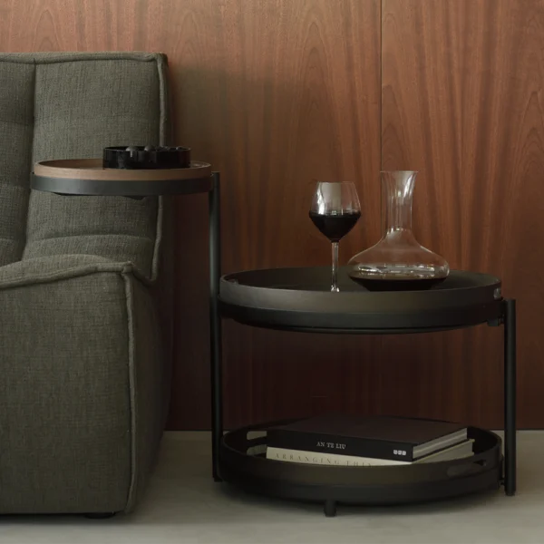 Elegant Sculptural Side Table with Swivel Tray - Image 7