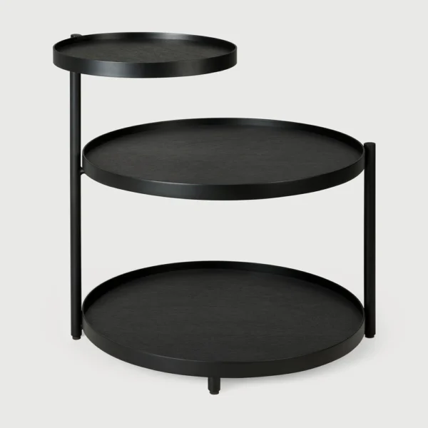 Elegant Sculptural Side Table with Swivel Tray
