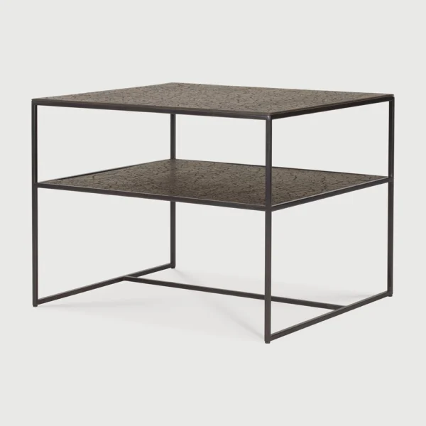 Elegant Geometric Metal Side Table - Image 2