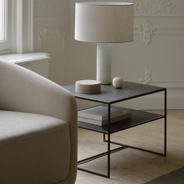 Elegant Geometric Metal Side Table - Image 8