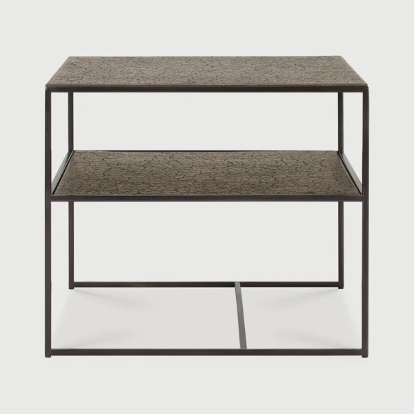Elegant Geometric Metal Side Table - Image 3