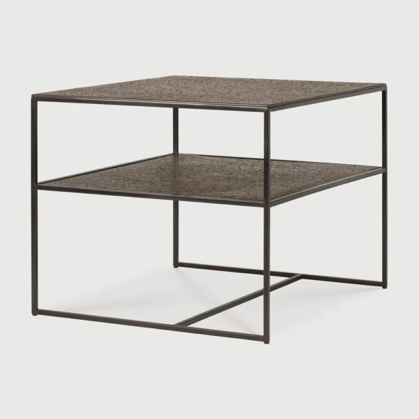 Elegant Geometric Metal Side Table - Image 4