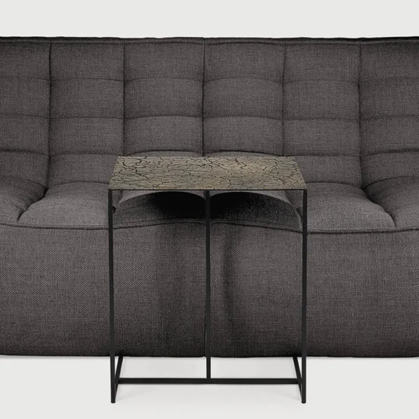Geometric Side Table in Metal and Mineral - Image 7