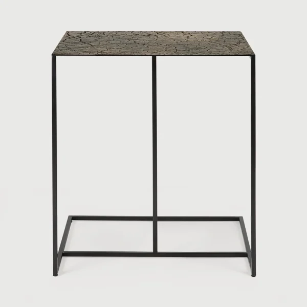 Geometric Side Table in Metal and Mineral - Image 2