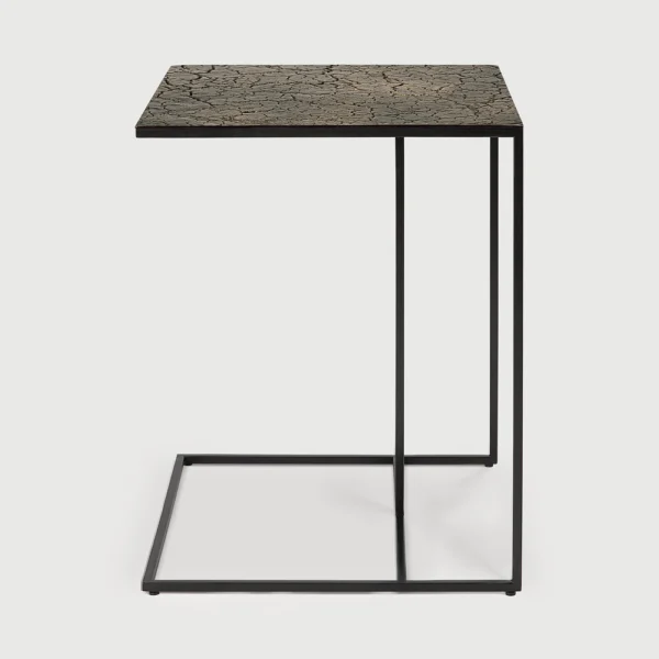 Geometric Side Table in Metal and Mineral