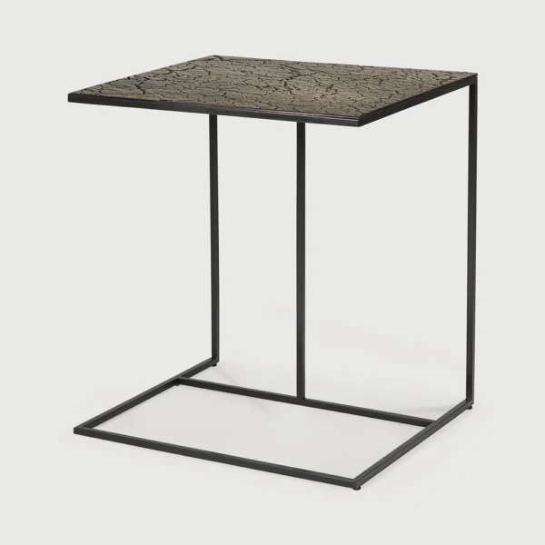 Geometric Side Table in Metal and Mineral - Image 3