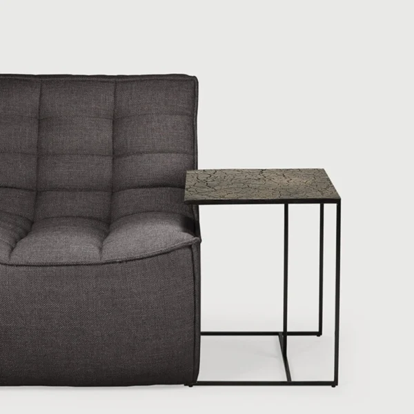 Geometric Side Table in Metal and Mineral - Image 6