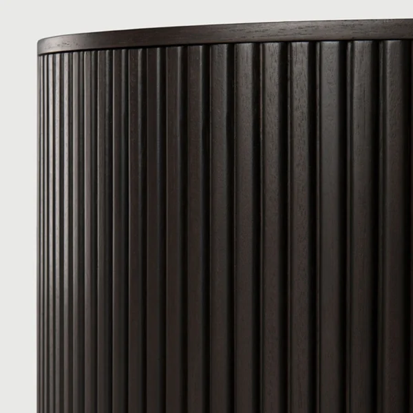 Solid Dark Mahogany Wood Side Table With Storage - Image 3