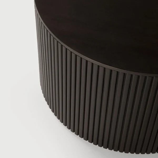 Solid Dark Mahogany Wood Side Table With Storage - Image 5