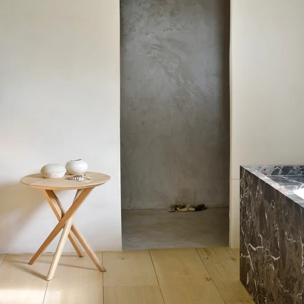 Iconic Styled Solid Oak Wood Side Table - Image 3