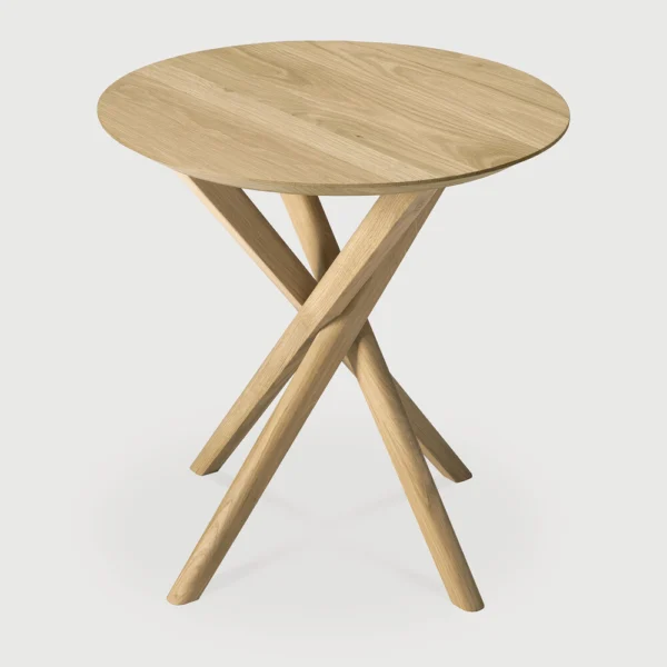 Iconic Styled Solid Oak Wood Side Table