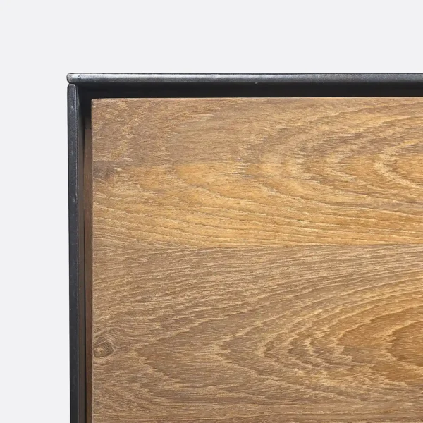 Natural Reclaimed Solid Teak Wood and Black Iron Cabinet Furniture Decor Algarve Oliveira Tavira Shop