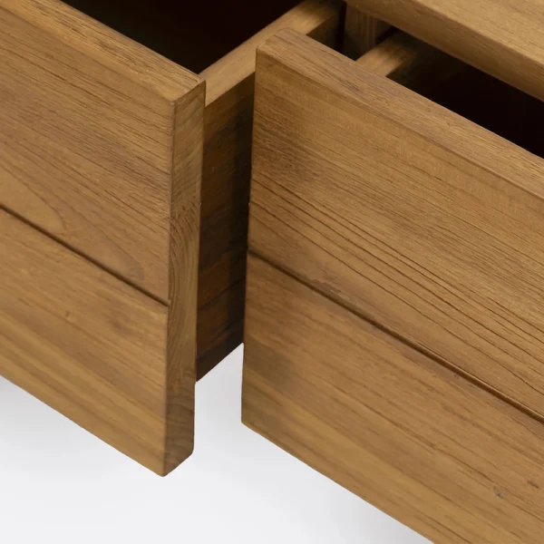 Natural Reclaimed Solid Teak Wood and Black Iron TV Cabinet Furniture Decor Algarve Oliveira Tavira Shop
