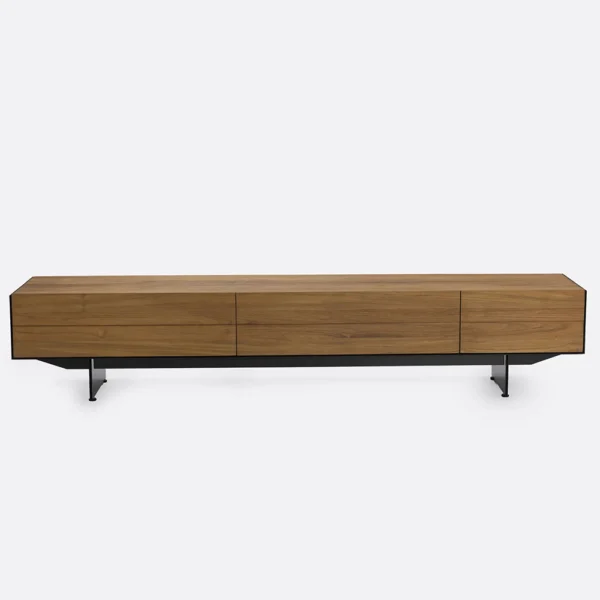 Natural Reclaimed Solid Teak Wood and Black Iron TV Cabinet Furniture Decor Algarve Oliveira Tavira Shop
