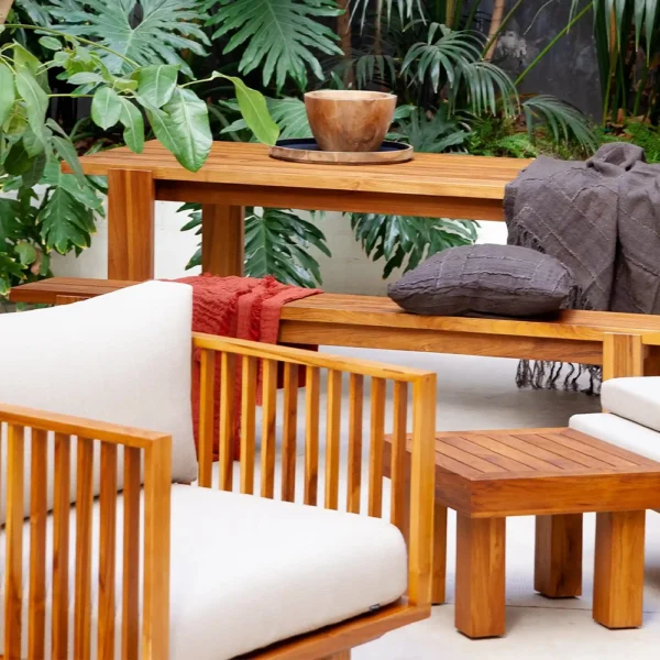 Solid Teak Wood Outdoor Side Table Large Lighting Pendant Ceiling Furniture Decor Algarve Oliveira Tavira Shop