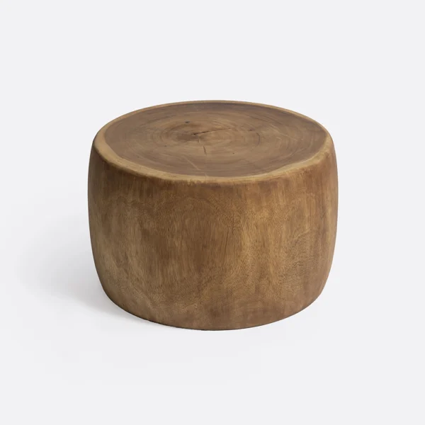 Round Solid Suar Wood Side Table Furniture Decor Algarve Oliveira Tavira Shop