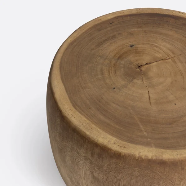 Round Solid Suar Wood Side Table Furniture Decor Algarve Oliveira Tavira Shop