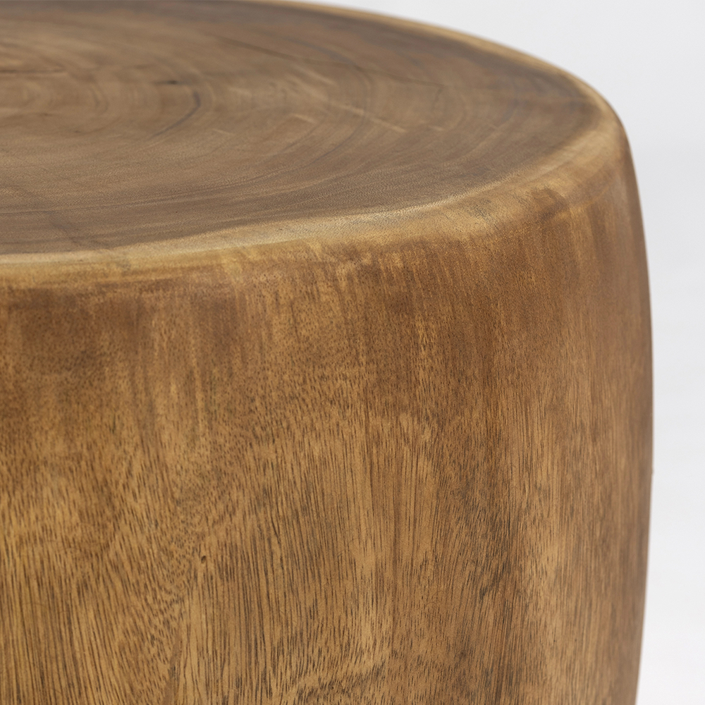 Round Solid Suar Wood Side Table Furniture Decor Algarve Oliveira Tavira Shop