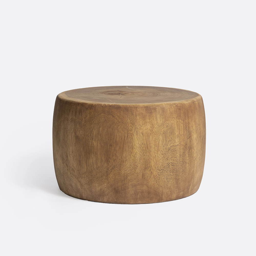 Round Solid Suar Wood Side Table Furniture Decor Algarve Oliveira Tavira Shop