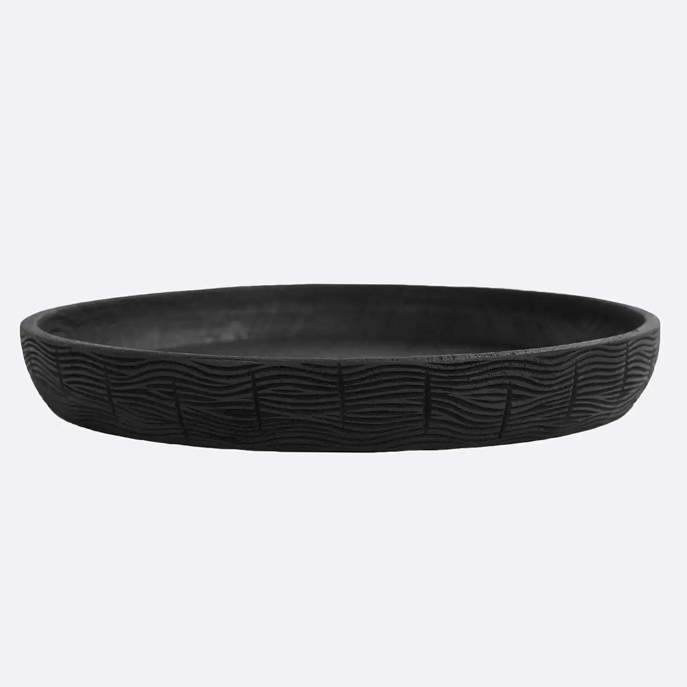Hand Carved Solid Teak Wood Bowl - Available in Natural or Black Furniture Decor Algarve Oliveira Tavira Shop