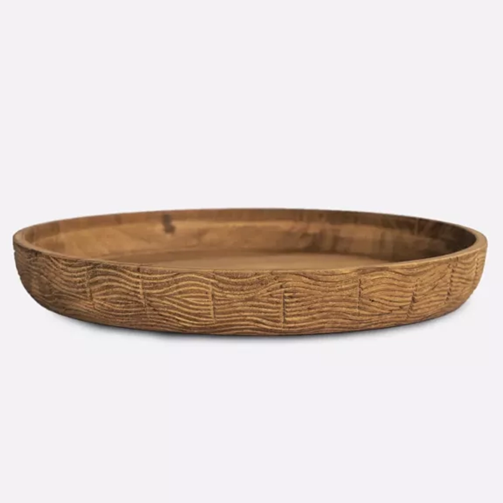 Hand Carved Solid Teak Wood Bowl - Available in Natural or Black Furniture Decor Algarve Oliveira Tavira Shop
