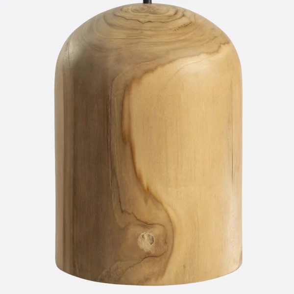 Solid Natural Teak Wood Cylindrical Hanging Light – Large lighting Furniture Decor Algarve Oliveira Tavira Shop