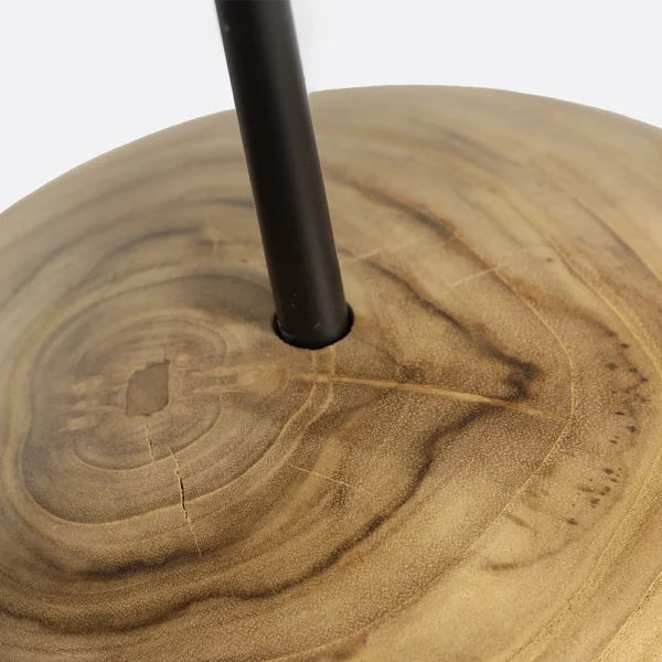Solid Natural Teak Wood Cylindrical Hanging Light – Large lighting Furniture Decor Algarve Oliveira Tavira Shop