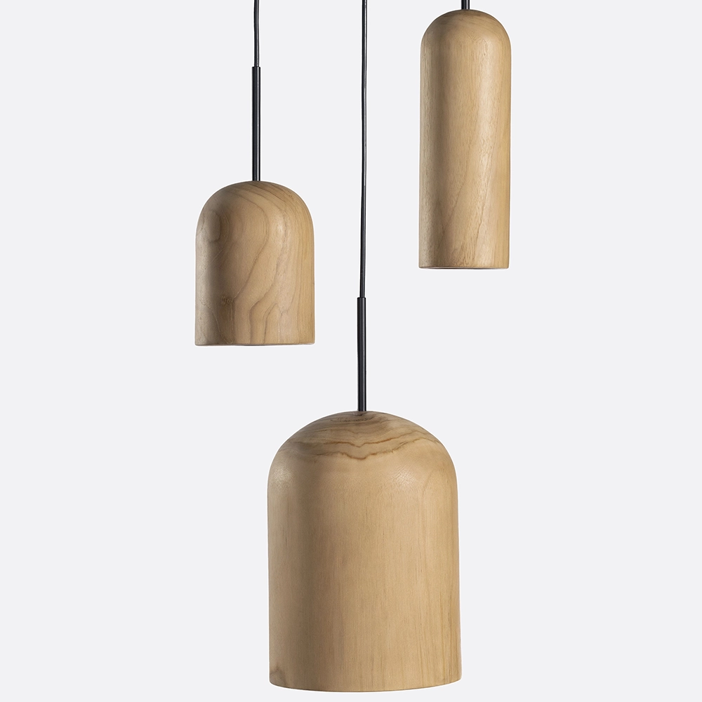Solid Natural Teak Wood Cylindrical Hanging Light – Large lighting Furniture Decor Algarve Oliveira Tavira Shop