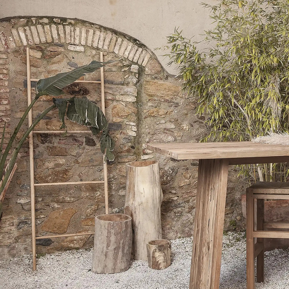 Solid Natural Teak Wood Ladder Hanger - Ideal for towels and throws Furniture Decor Algarve Oliveira Tavira Shop