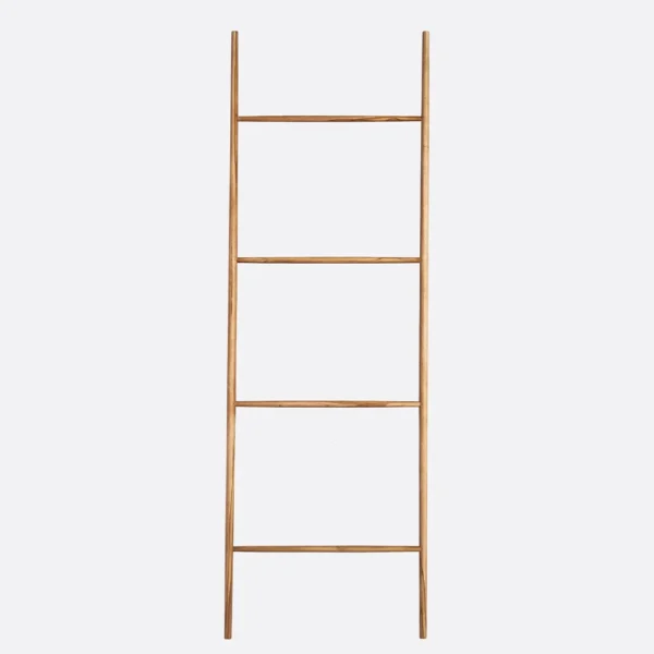 Solid Natural Teak Wood Ladder Hanger - Ideal for towels and throws Furniture Decor Algarve Oliveira Tavira Shop