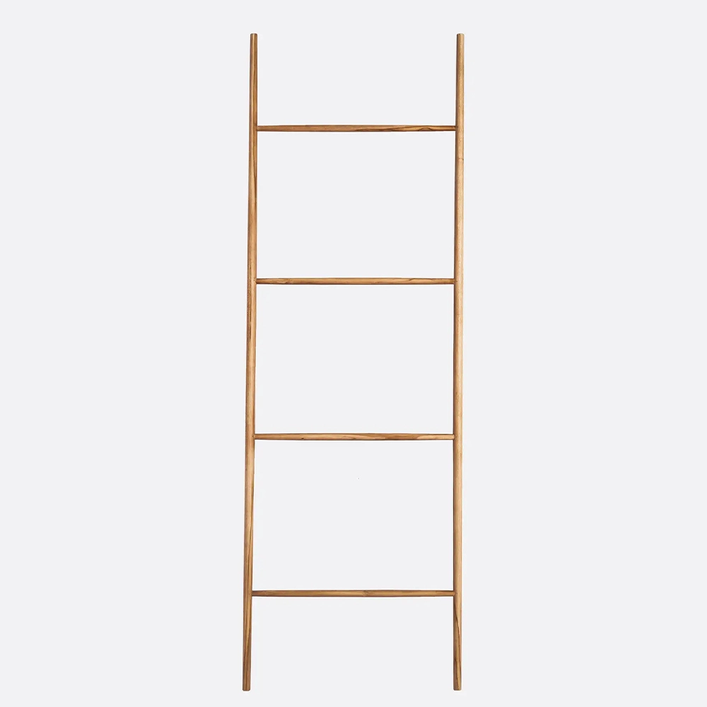 Solid Natural Teak Wood Ladder Hanger - Ideal for towels and throws Furniture Decor Algarve Oliveira Tavira Shop