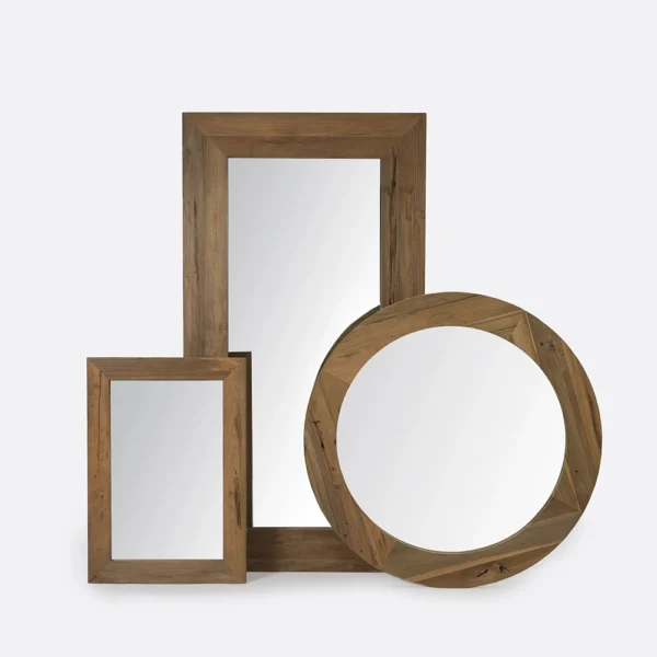 Rustic Solid Teak Wood Mirror with Naturally Eroded Finish Furniture Decor Algarve Oliveira Tavira Shop