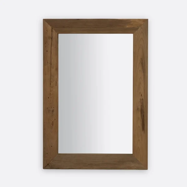 Rustic Solid Teak Wood Mirror with Naturally Eroded Finish Furniture Decor Algarve Oliveira Tavira Shop