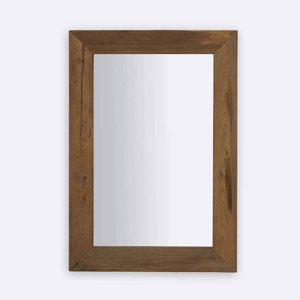 Rustic Solid Teak Wood Mirror with Naturally Eroded Finish Furniture Decor Algarve Oliveira Tavira Shop