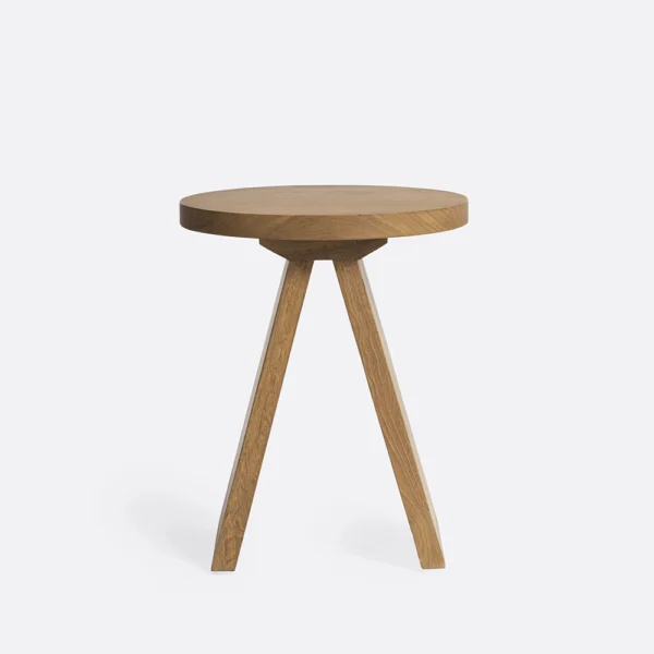 Solid Natural Teak Wood Round Side Table Furniture Decor Algarve Oliveira Tavira Shop