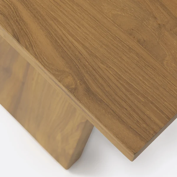 Solid Natural Teak Wood Slim Side Table Furniture Decor Algarve Oliveira Tavira Shop