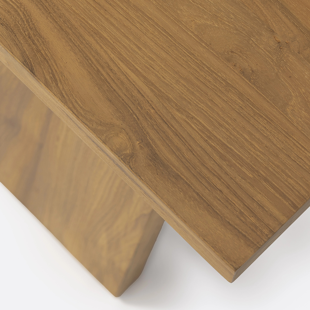 Solid Natural Teak Wood Slim Side Table Furniture Decor Algarve Oliveira Tavira Shop