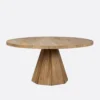 Solid Teak Wood Round Dining Table Oliveira Furniture Decor Tavira Algarve Shop Interior Design