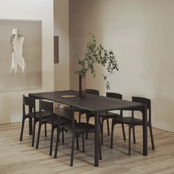 Refined Solid Oak and Teak Wood Dining Armchair - Available in Two Materials and Armrests - Image 9