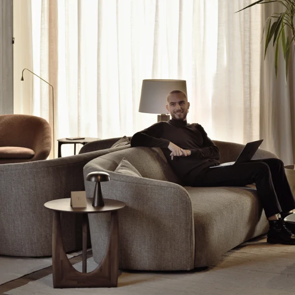 Elegant Contemporary 3 Person Ellipse Sofa – Image 7