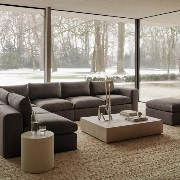 Stone Finish Off-White Microcement Coffee Table - Available in different Shapes and Sizes – Image 4