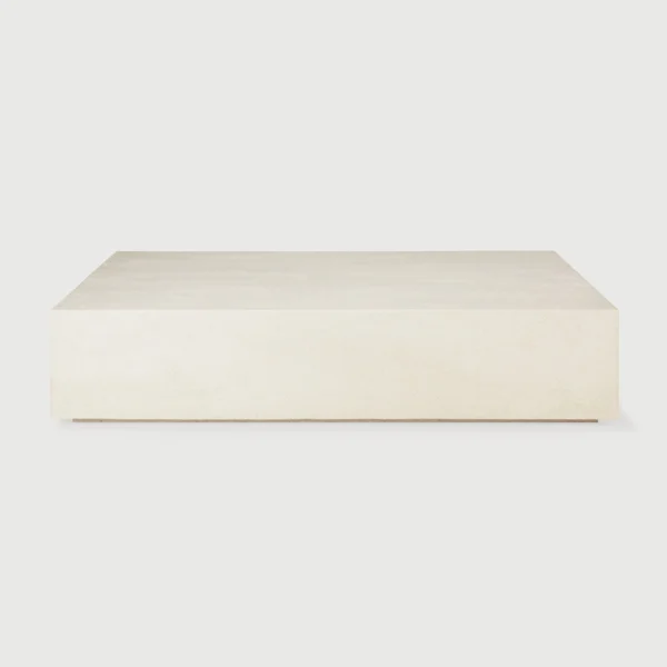 Stone Finish Off-White Microcement Coffee Table - Available in different Shapes and Sizes