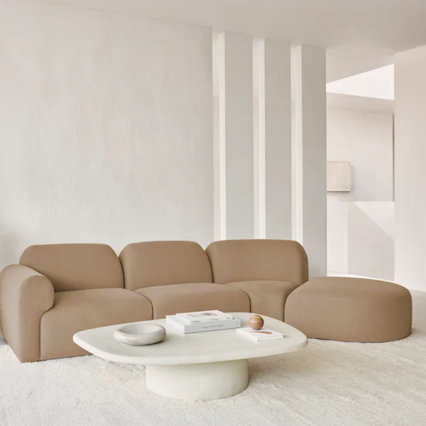 Stone Finish Off-White Microcement Coffee Table - Available in different Shapes and Sizes – Image 8