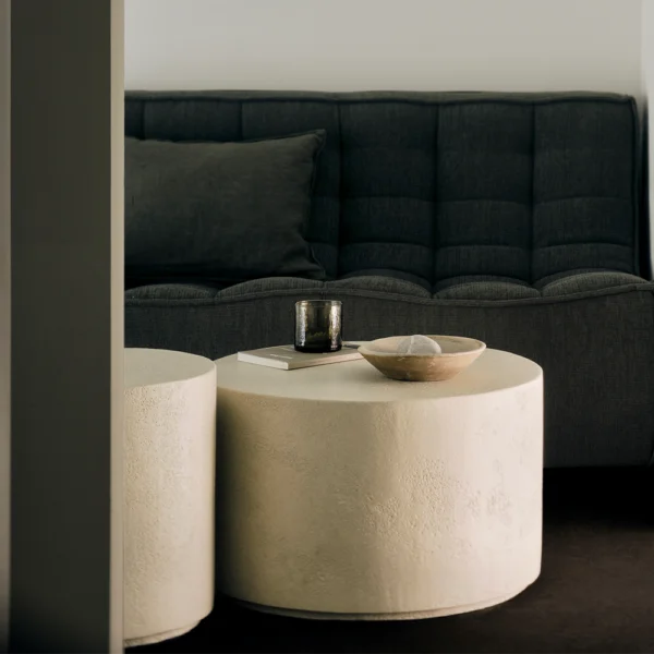 Stone Finish Off-White Microcement Coffee Table - Available in different Shapes and Sizes – Image 5