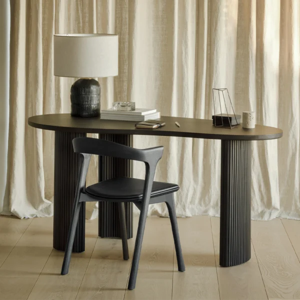 Ocean Pebble Solid Wood Desk - Available in Oak or Dark Mahogany - Image 3
