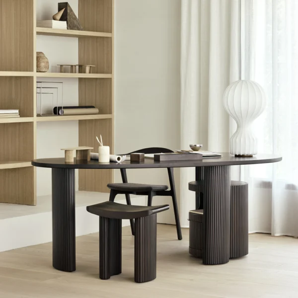 Ocean Pebble Solid Wood Desk - Available in Oak or Dark Mahogany - Image 5