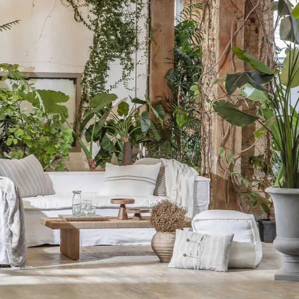 Natural Linen Throw Cushion Textile Oliveira Furniture Decor Tavira Algarve Shop Interior Design