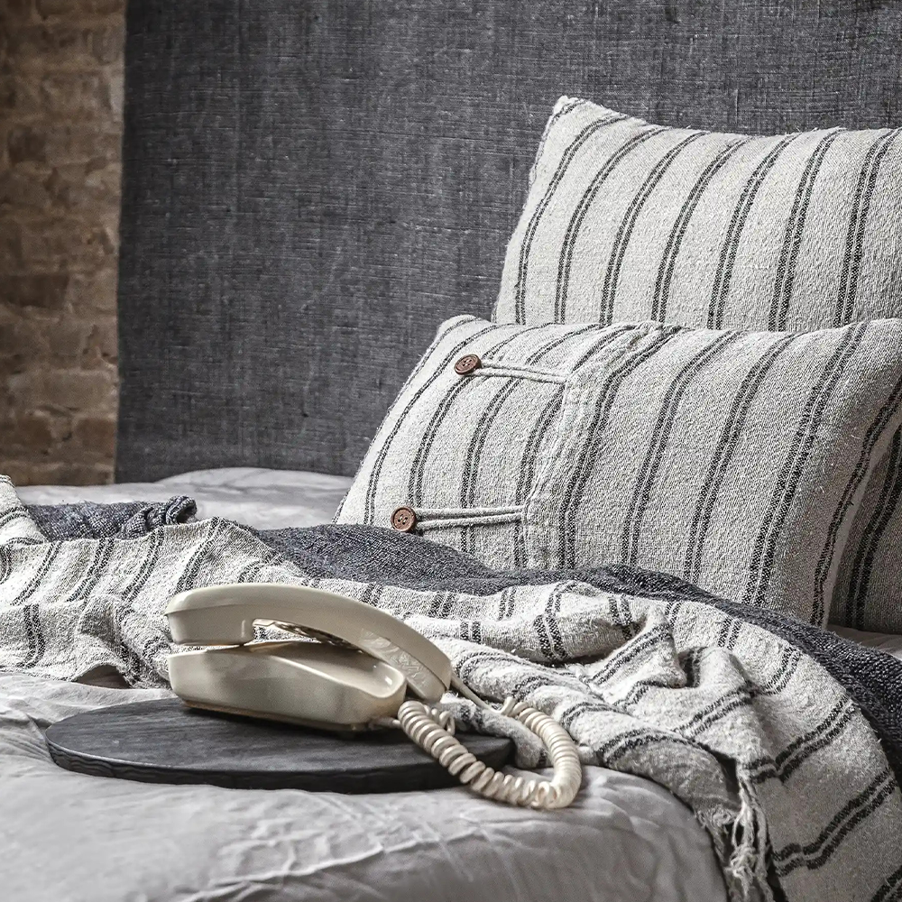 Natural Linen Throw Cushion Textile Oliveira Furniture Decor Tavira Algarve Shop Interior Design