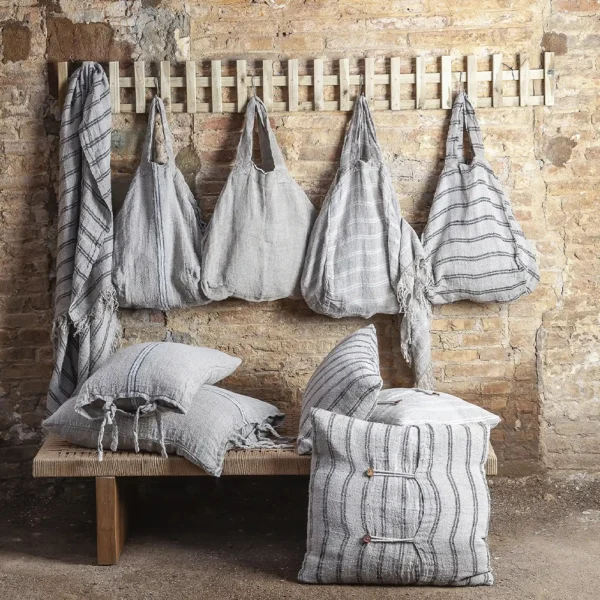 Natural Linen Throw Cushion Textile Oliveira Furniture Decor Tavira Algarve Shop Interior Design